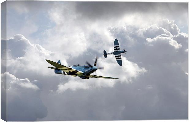 The Blue Spitfires  Canvas Print by J Biggadike