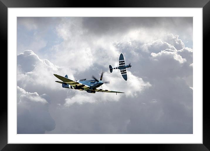 The Blue Spitfires  Framed Mounted Print by J Biggadike