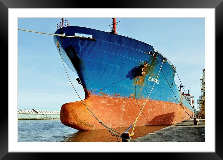 MV Emine off-loading in Birkenhead Docks, Framed Mounted Print by Frank Irwin