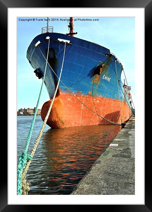  MV Emine off-loading in Birkenhead Docks, Framed Mounted Print by Frank Irwin