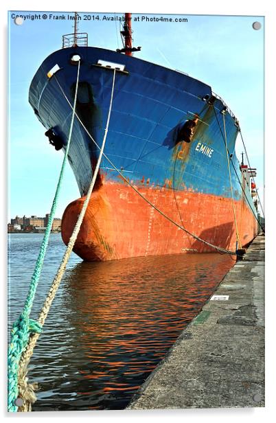  MV Emine off-loading in Birkenhead Docks, Acrylic by Frank Irwin
