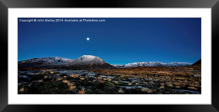  A Cairngorm Moonrise Framed Mounted Print by John Malley