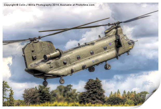  RAF Odiam Display Chinook 3 - Dunsfold 2014 Print by Colin Williams Photography
