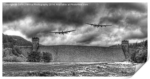  The Two Lancasters The Derwent Dam Print by Colin Williams Photography
