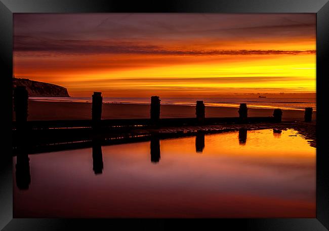 COLD SUNRISE  Framed Print by DAVE BRENCHLEY