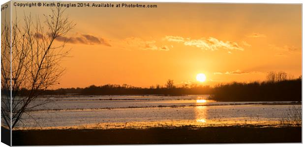  Sunset over the Fens Canvas Print by Keith Douglas