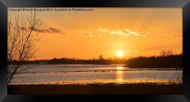  Sunset over the Fens Framed Print by Keith Douglas