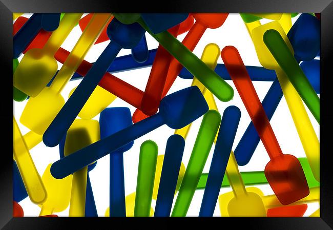 Coloured little spoons Framed Print by Josep M Peñalver
