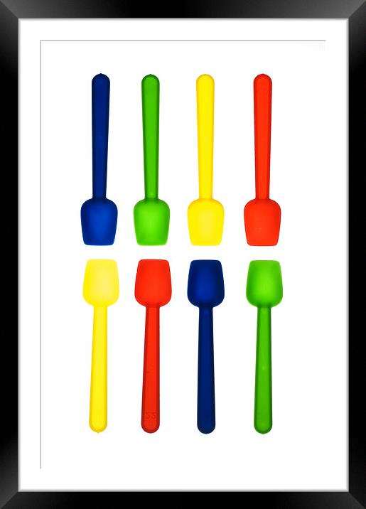 Coloured little spoons Framed Mounted Print by Josep M Peñalver