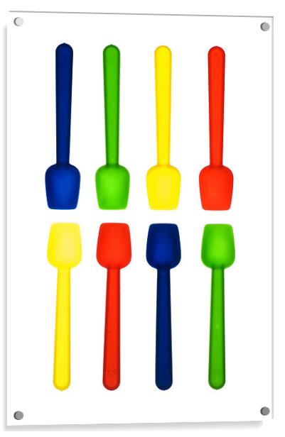 Coloured little spoons Acrylic by Josep M Peñalver