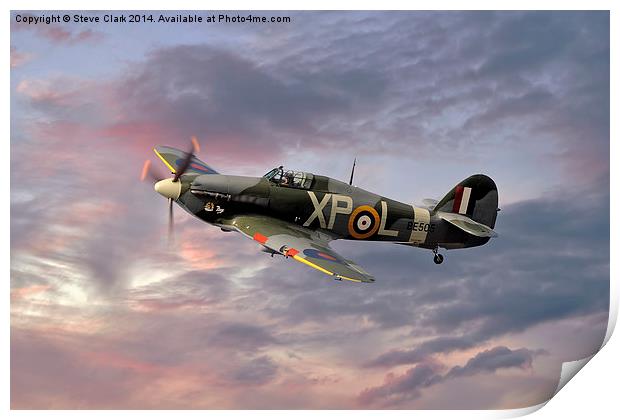  Hawker Hurricane - Evening Sortie Print by Steve H Clark