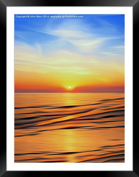 Bay Sunset Framed Mounted Print by John Wain