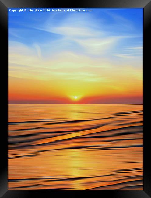 Bay Sunset Framed Print by John Wain