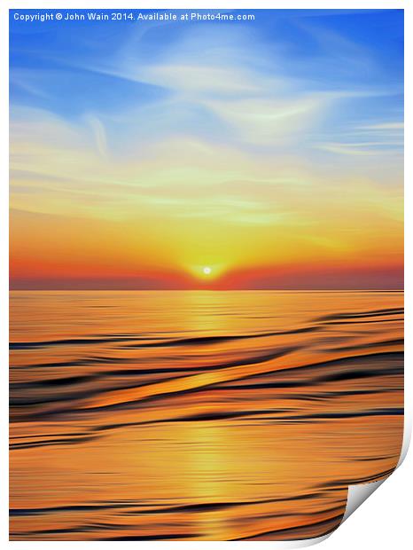 Bay Sunset Print by John Wain