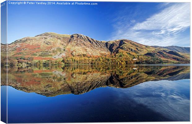  Buttermere Autumn Reflections #2 Canvas Print by Peter Yardley
