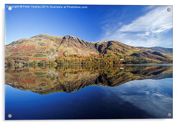  Buttermere Autumn Reflections #2 Acrylic by Peter Yardley