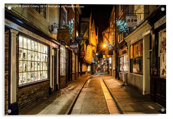  The Shambles in York Acrylic by David Oxtaby  ARPS