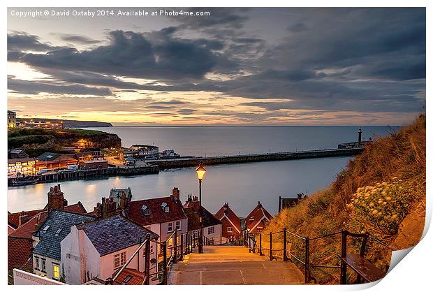  199 Steps in Whitby at Dusk Print by David Oxtaby  ARPS