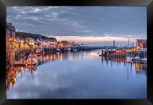  Whitby harbour at dusk Framed Print by David Oxtaby  ARPS