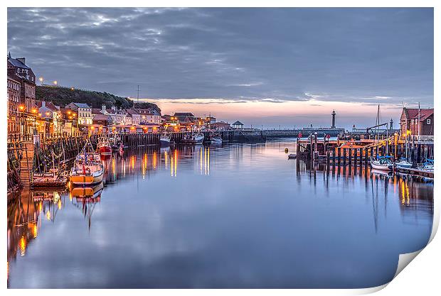  Whitby harbour at dusk Print by David Oxtaby  ARPS