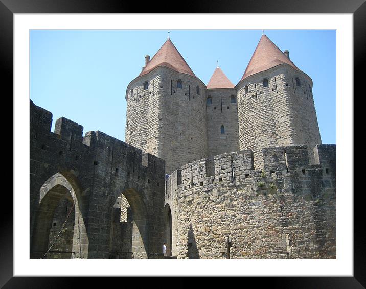 old town Carcassonne Framed Mounted Print by naomi roche