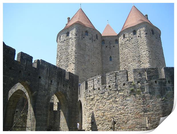 old town Carcassonne Print by naomi roche