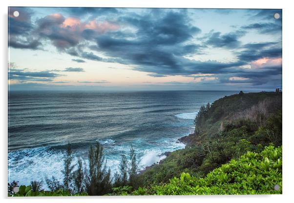  Sunrise Along the Cliffs  - Princeville - Kauai - Acrylic by Belinda Greb