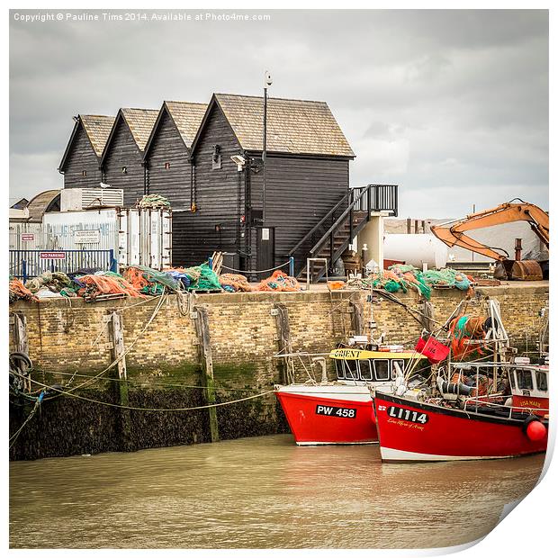  Whitstable Harbour, Kent Print by Pauline Tims