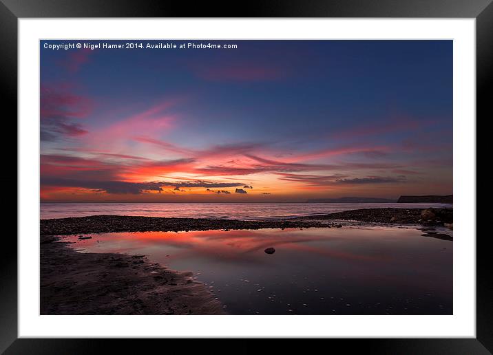 Brook Chine Sunset Framed Mounted Print by Wight Landscapes
