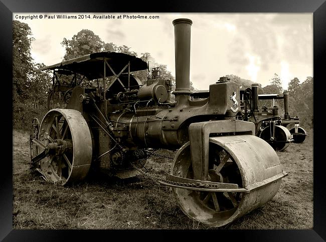  Aveling Steam Road Roller (sepia) Framed Print by Paul Williams