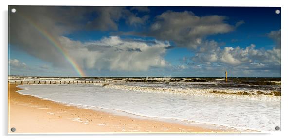  Rainbow over Aberdeen Beach Acrylic by Alan Whyte