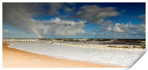  Rainbow over Aberdeen Beach Print by Alan Whyte