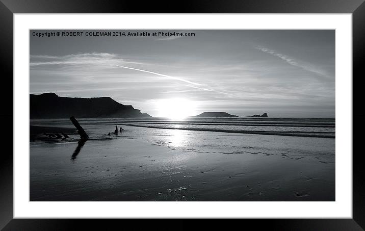  Rhossili Sunset Framed Mounted Print by ROBERT COLEMAN