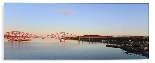   Sun Over the Forth Rail Bridge Acrylic by Alan Whyte