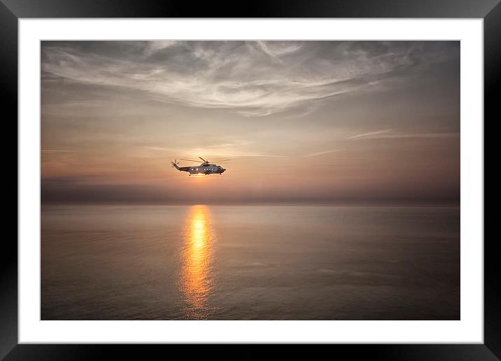  Rescue Helicopter.  Framed Mounted Print by Mark Godden