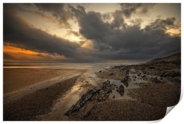  Stormy Saunton Sands Print by Dave Wilkinson North Devon Ph