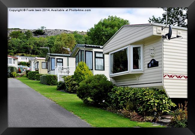 Privately owned caravans on a site in North Wales Framed Print by Frank Irwin