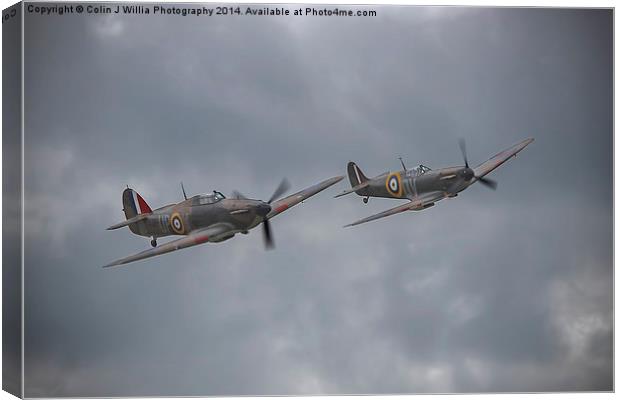   Hurricane And Spitfire 2 Canvas Print by Colin Williams Photography