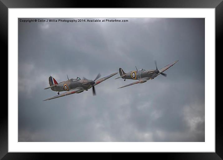   Hurricane And Spitfire 2 Framed Mounted Print by Colin Williams Photography