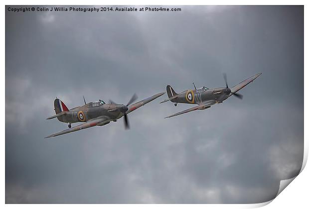   Hurricane And Spitfire 2 Print by Colin Williams Photography