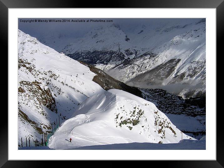  Skiing in Saas Fee Framed Mounted Print by Wendy Williams CPAGB