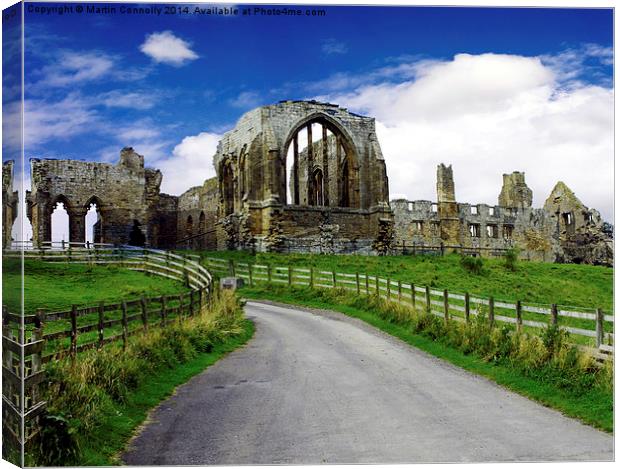  Full Colour Egglestone Abbey near Barnard Castle Canvas Print by Martin Connolly