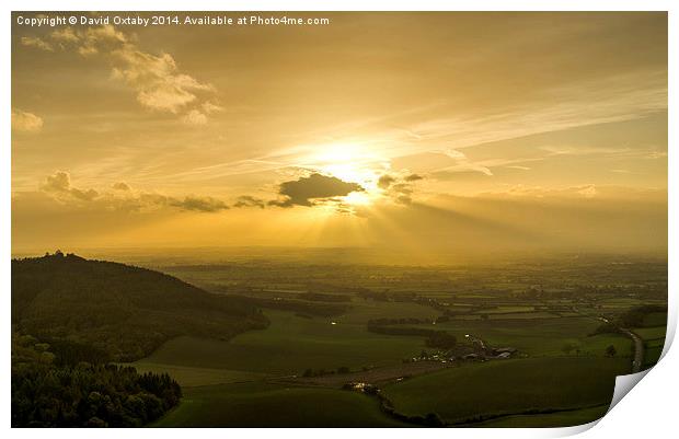  Sunset over Sutton Bank Print by David Oxtaby  ARPS