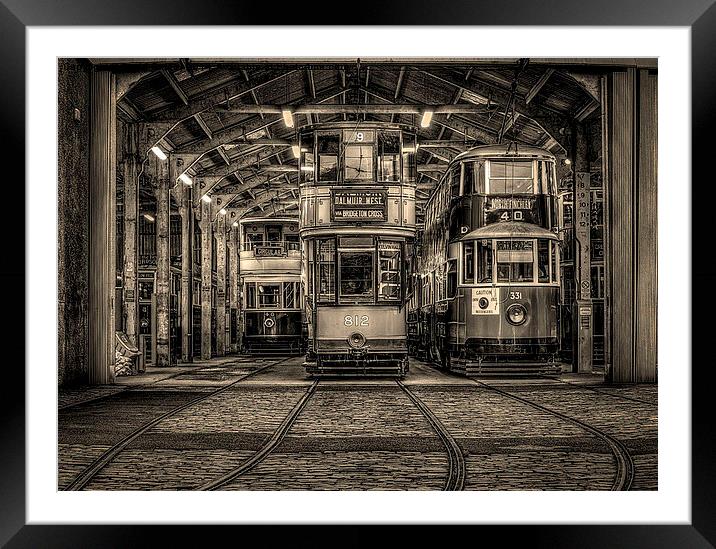  Trams at Crich Framed Mounted Print by David Oxtaby  ARPS