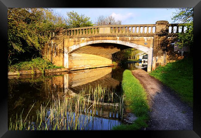  Reflections under the bridge Lancaster Canal Framed Print by Gary Kenyon