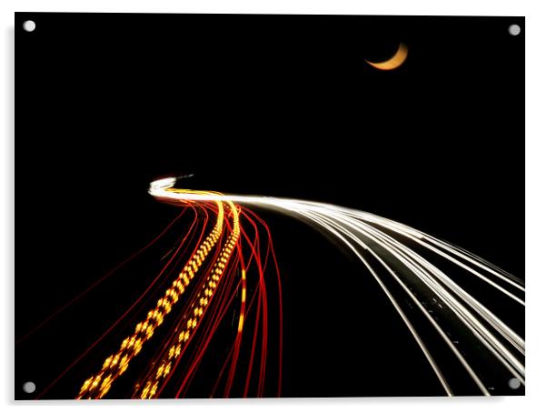  M4 motorway long exposure Acrylic by Tony Bates