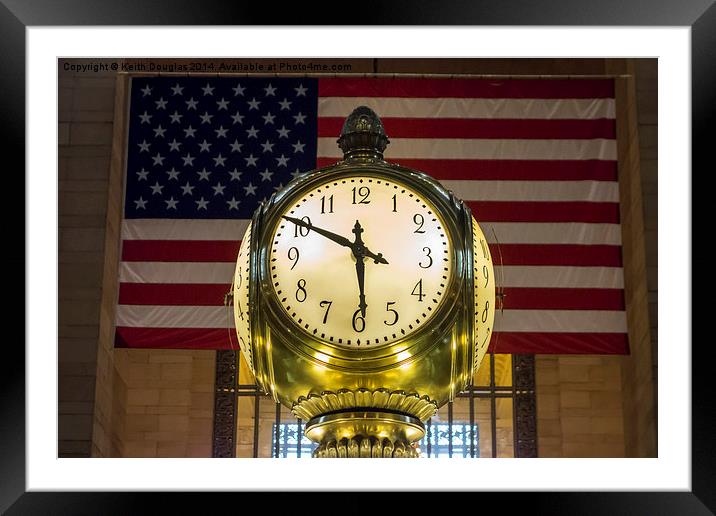 Grand Central Clock, New York, USA Framed Mounted Print by Keith Douglas