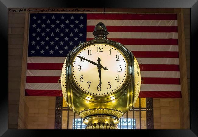 Grand Central Clock, New York, USA Framed Print by Keith Douglas
