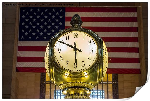 Grand Central Clock, New York, USA Print by Keith Douglas