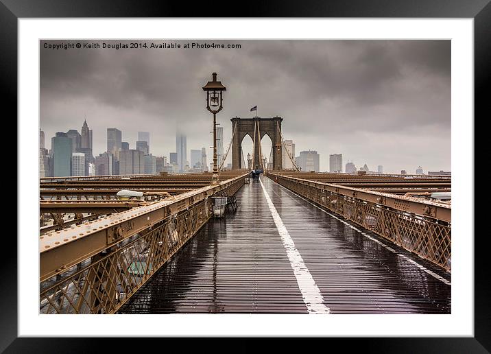  Brooklyn Bridge Framed Mounted Print by Keith Douglas